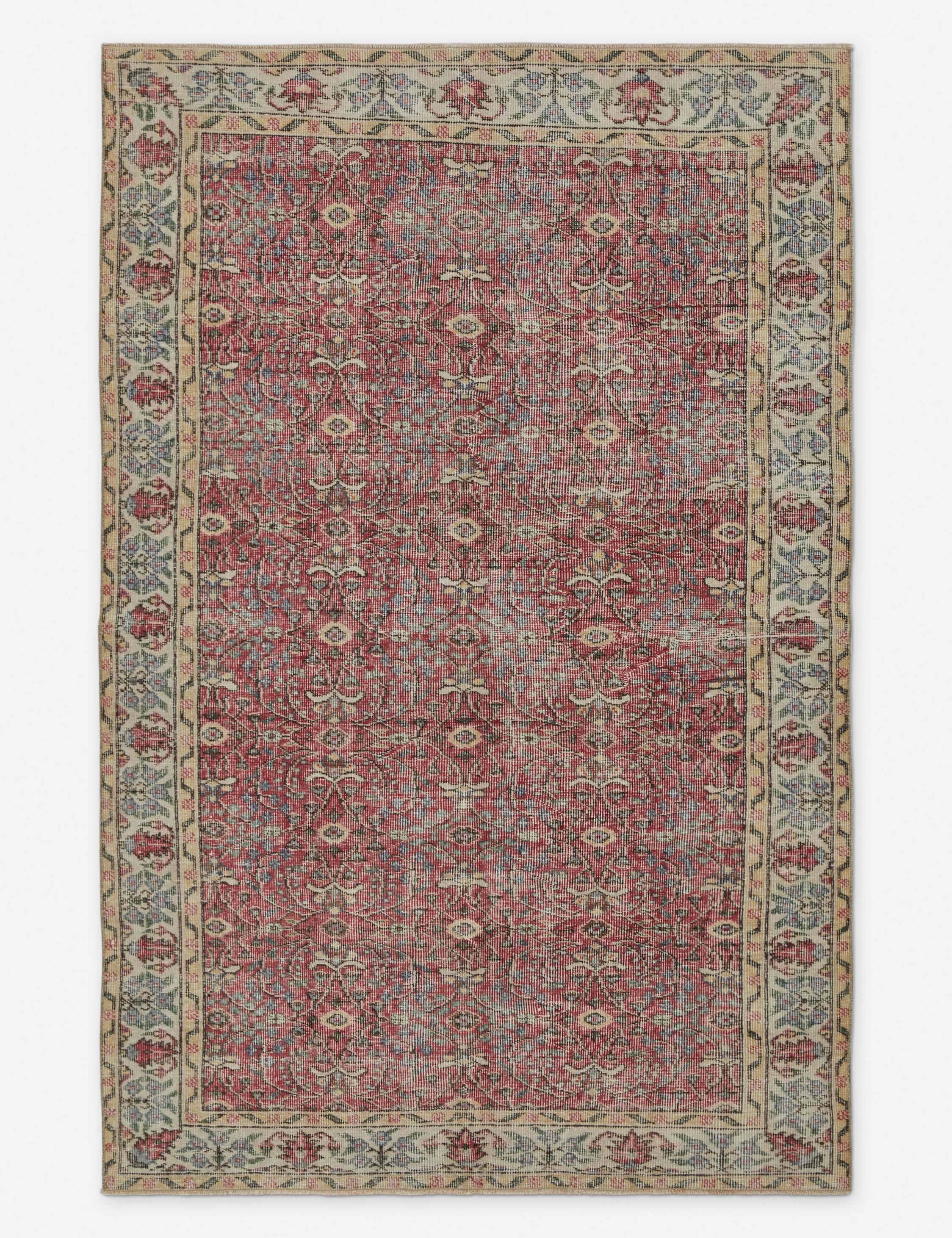 Vintage Turkish Rug No. 181, 5'2" x 8'4" trendy fashion rug