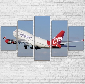 Virgin Atlantic Boeing 747 Printed Multiple Canvas Poster canvas mural art