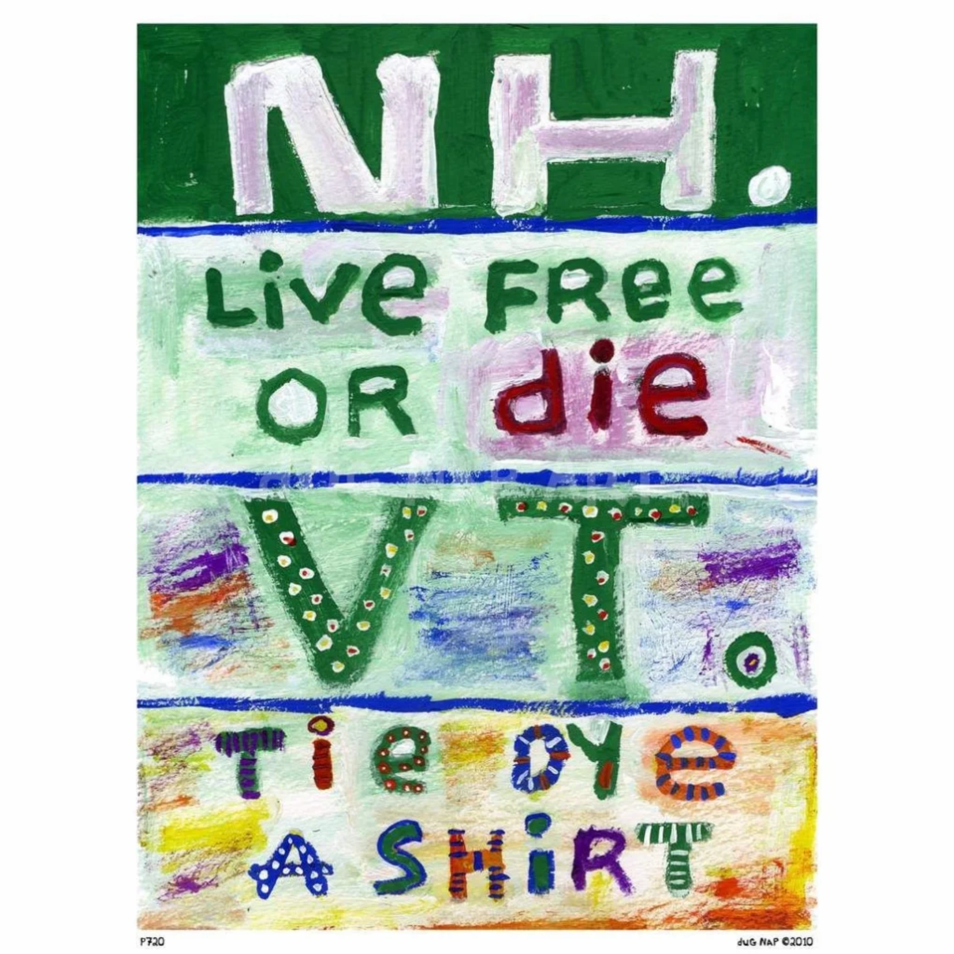 VT Dye/NH Die Art Print (8.5"x11") framed wall decor