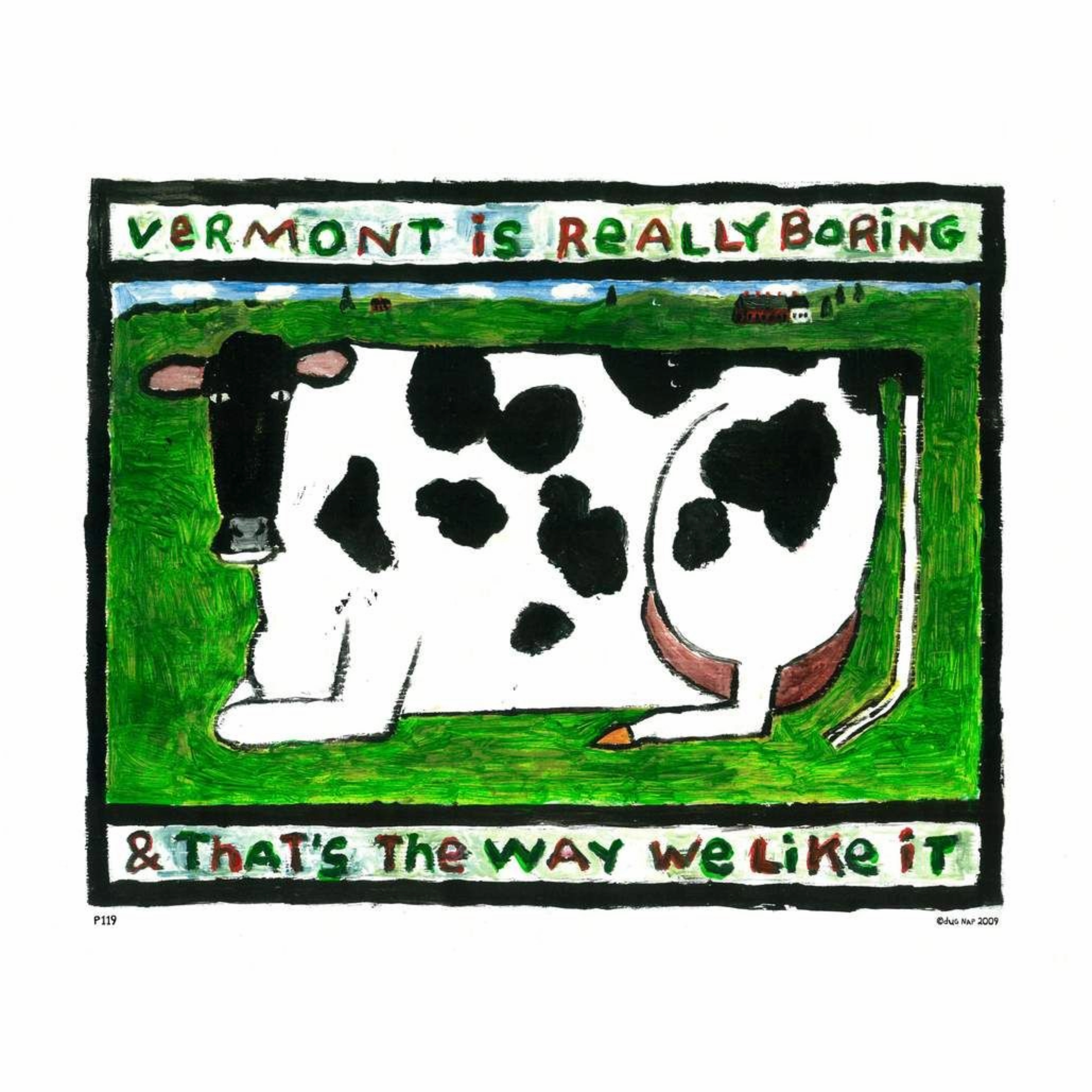 VT Is Really Boring Art Print (8.5"x11") framed wall decor