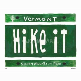 VT Plate - Hike It Art Print (8.5"x11") framed wall decor