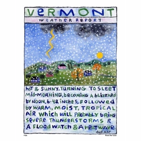 VT Weather Art Print (8.5"x11") framed wall decor
