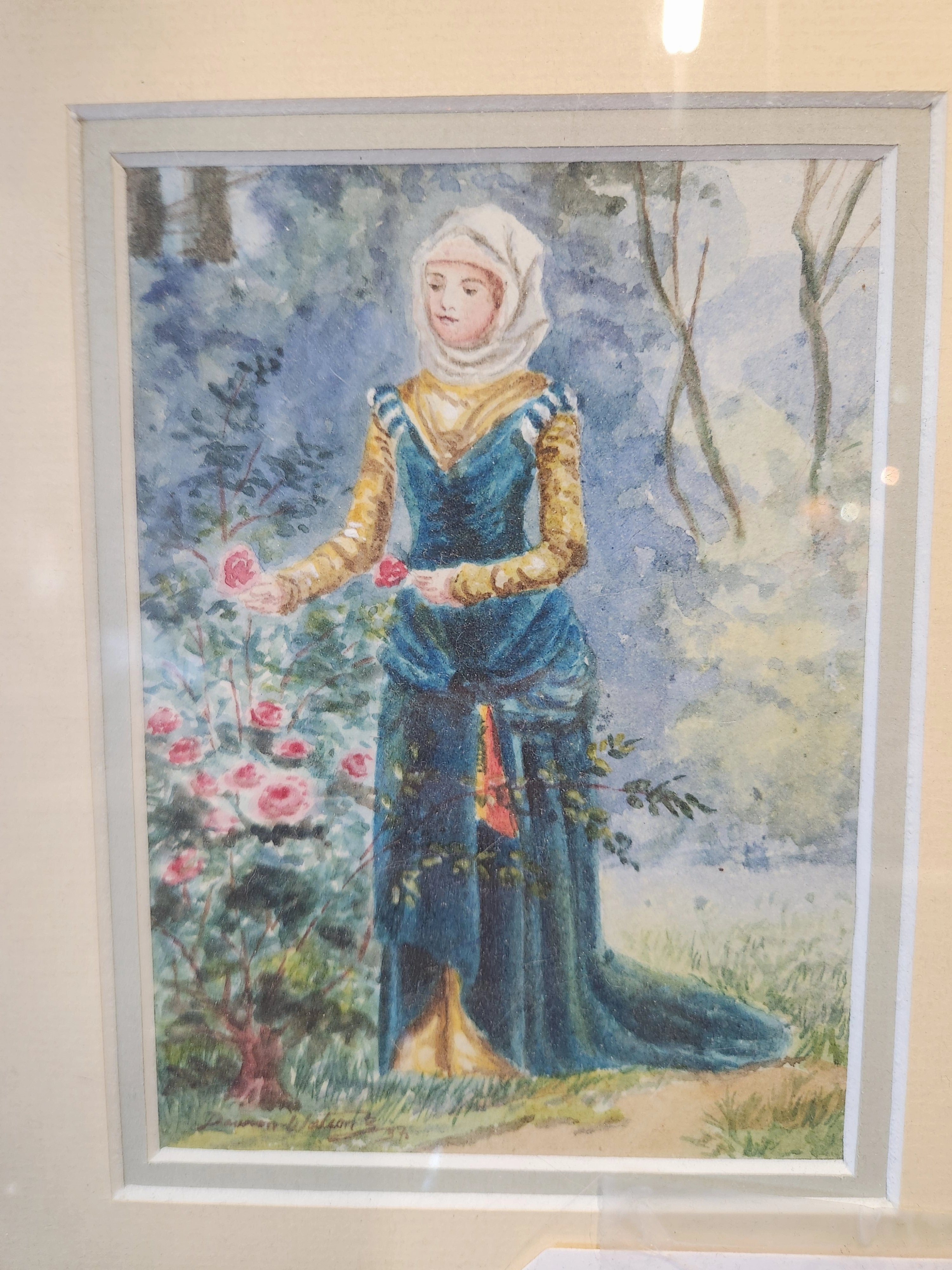WATERCOLOR OF A MAIDEN BY DAWSON DAWSON WATSON
