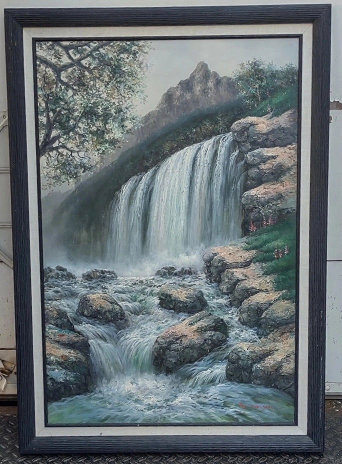 WATERFALL OIL PAINTING classic mural painting