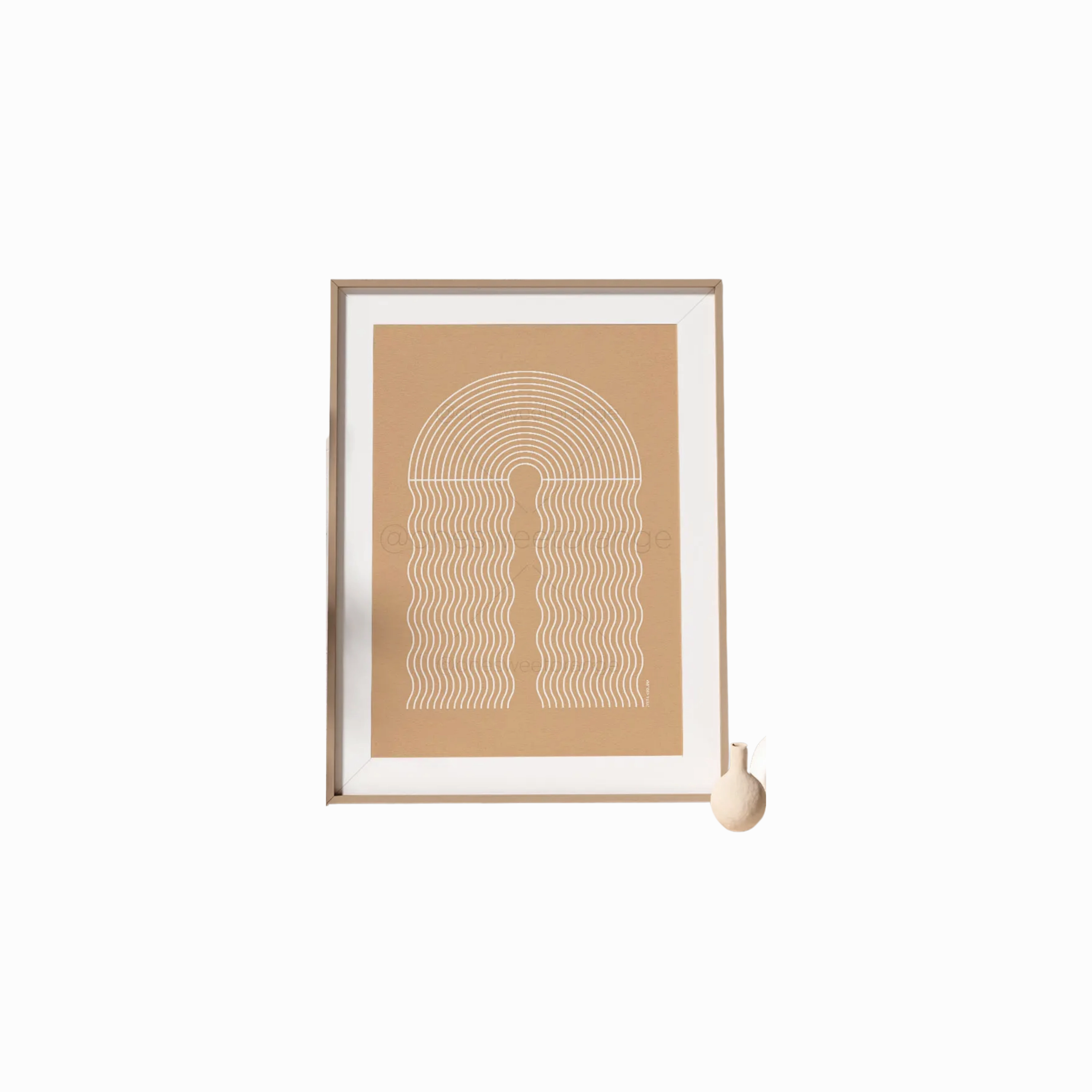Wavy Terracotta Rainbow Art Print framed wall decor