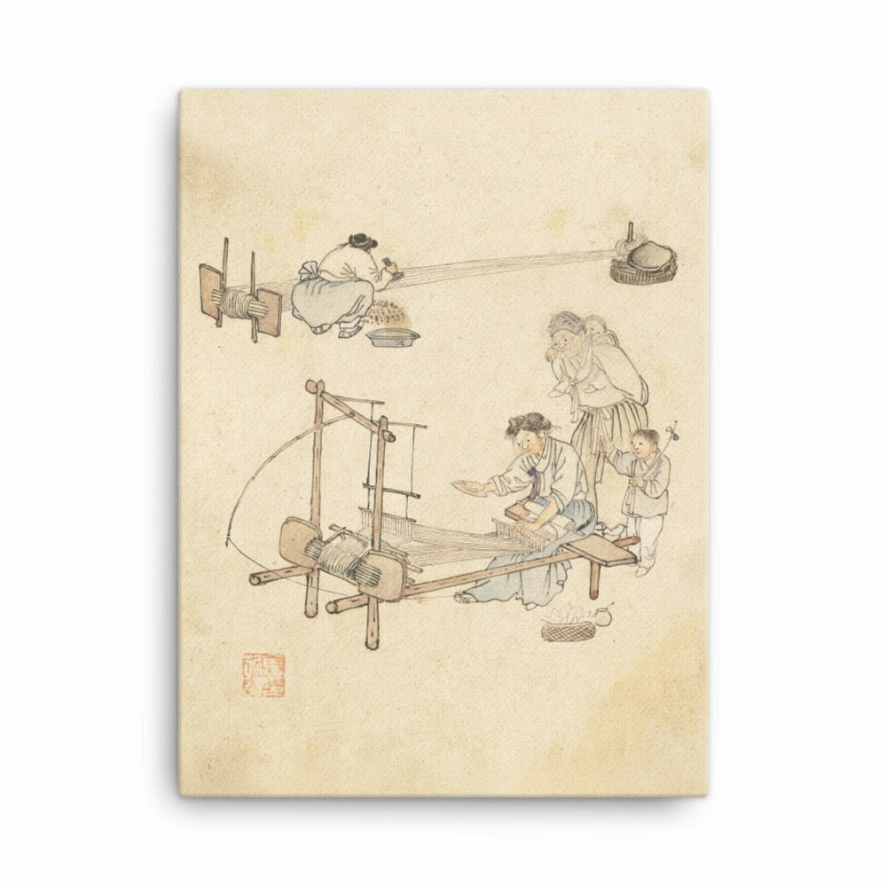 Weaving, Kim Hong-do - canvas canvas mural art