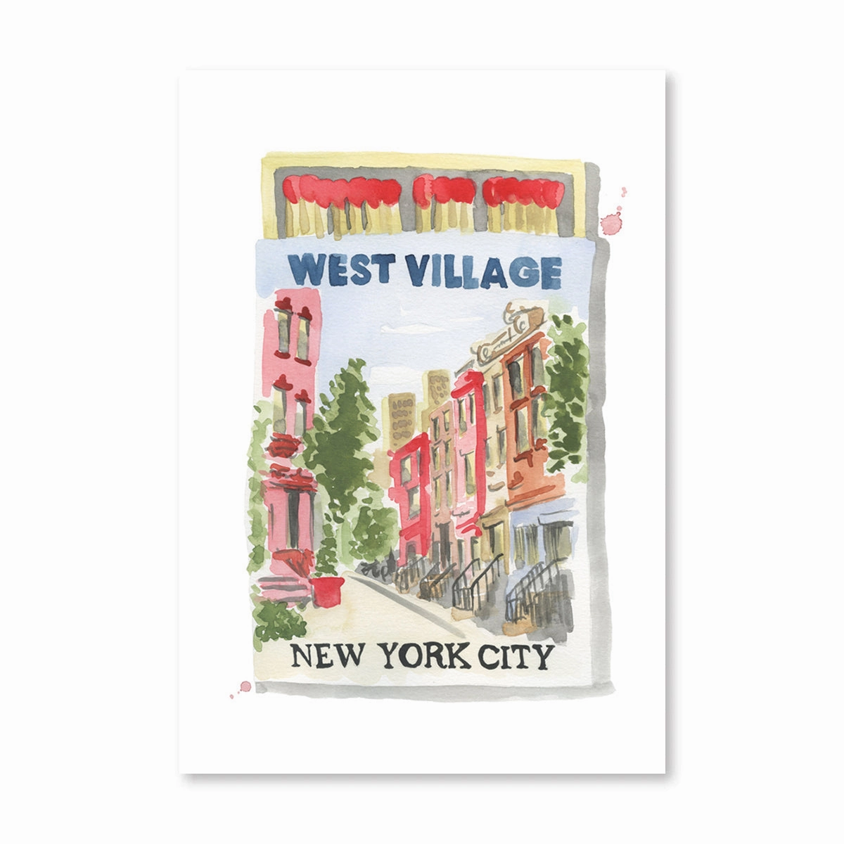 West Village NYC Matchbook Artwork home display ornament