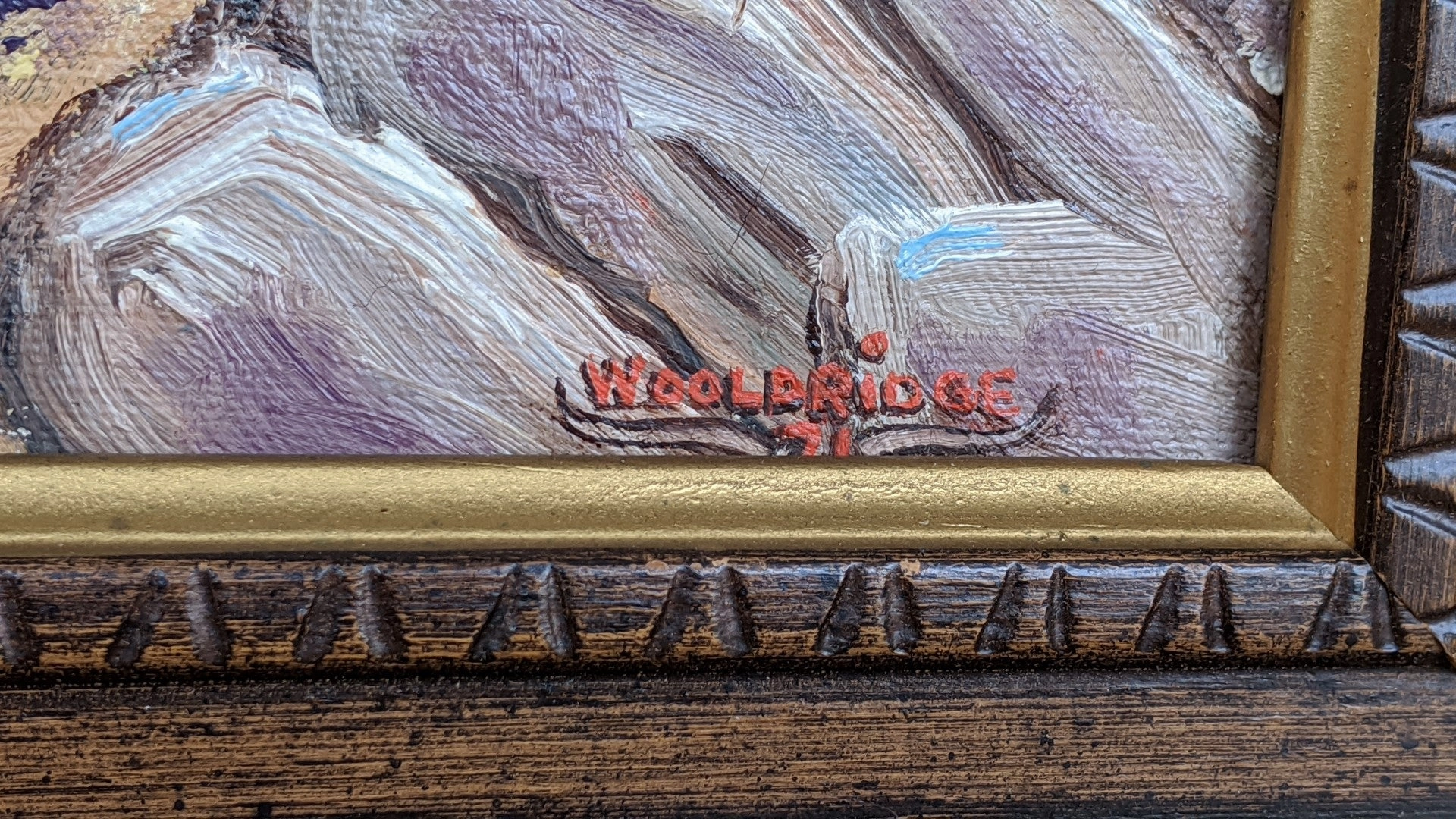 WESTERN OIL PAINTING OF HORSES AND WILD STALLION