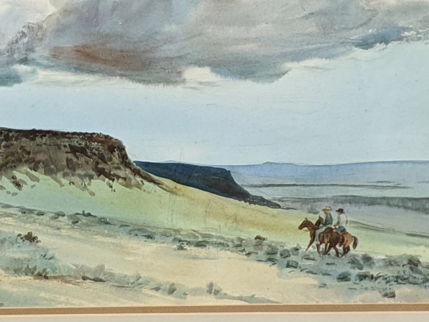 WESTERN WATERCOLOR PAINTING "STORM OVERHEAD" BY JIM JONES