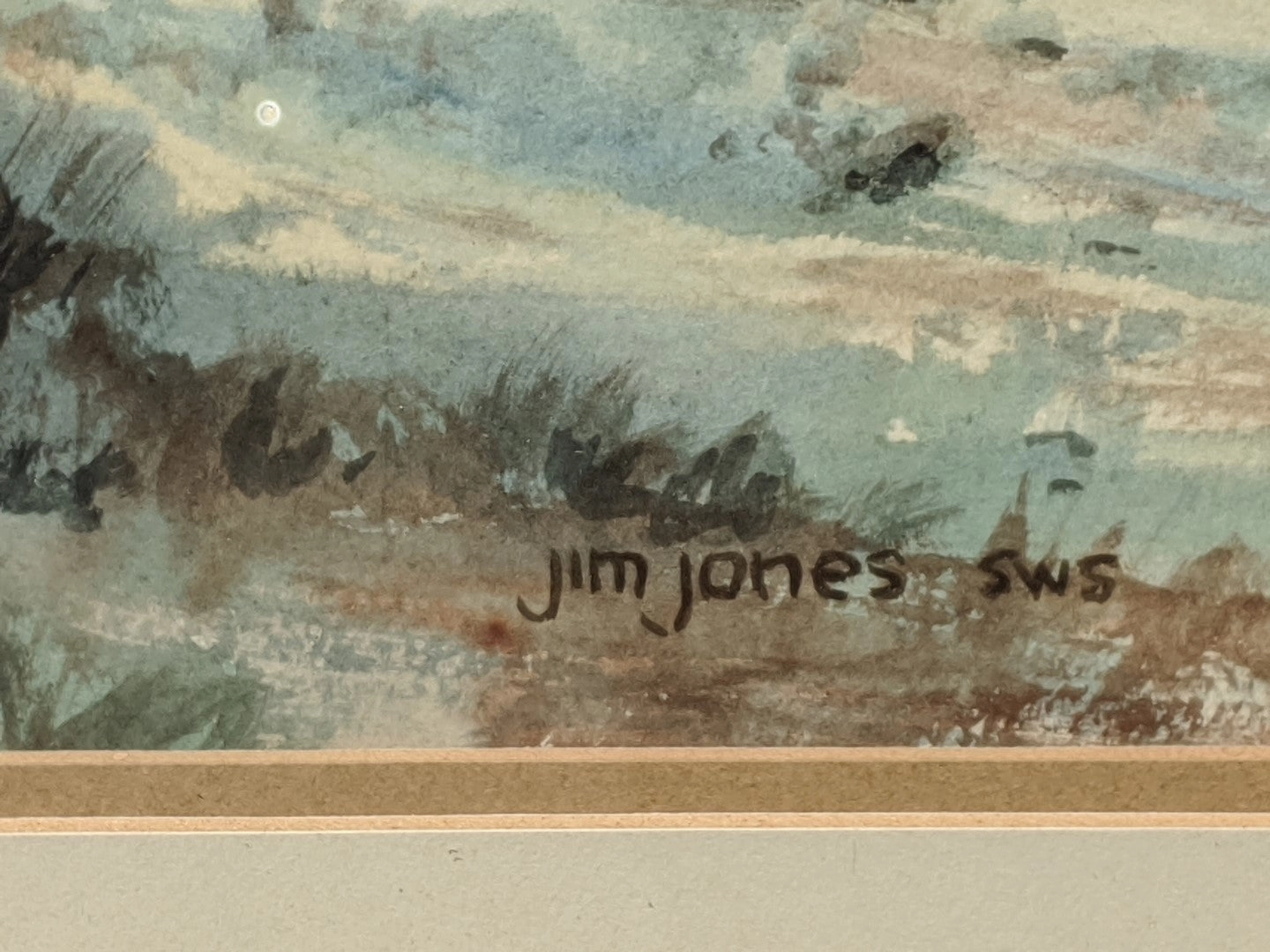 WESTERN WATERCOLOR PAINTING "STORM OVERHEAD" BY JIM JONES
