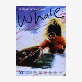Whale 1989 Print vintage woodcut wallpaper