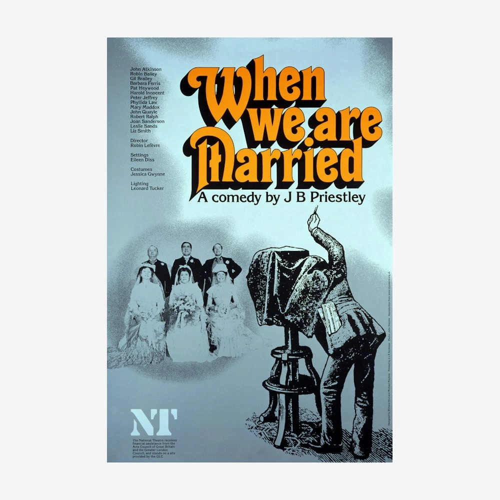 When We Are Married 1979 Print vintage woodcut wallpaper