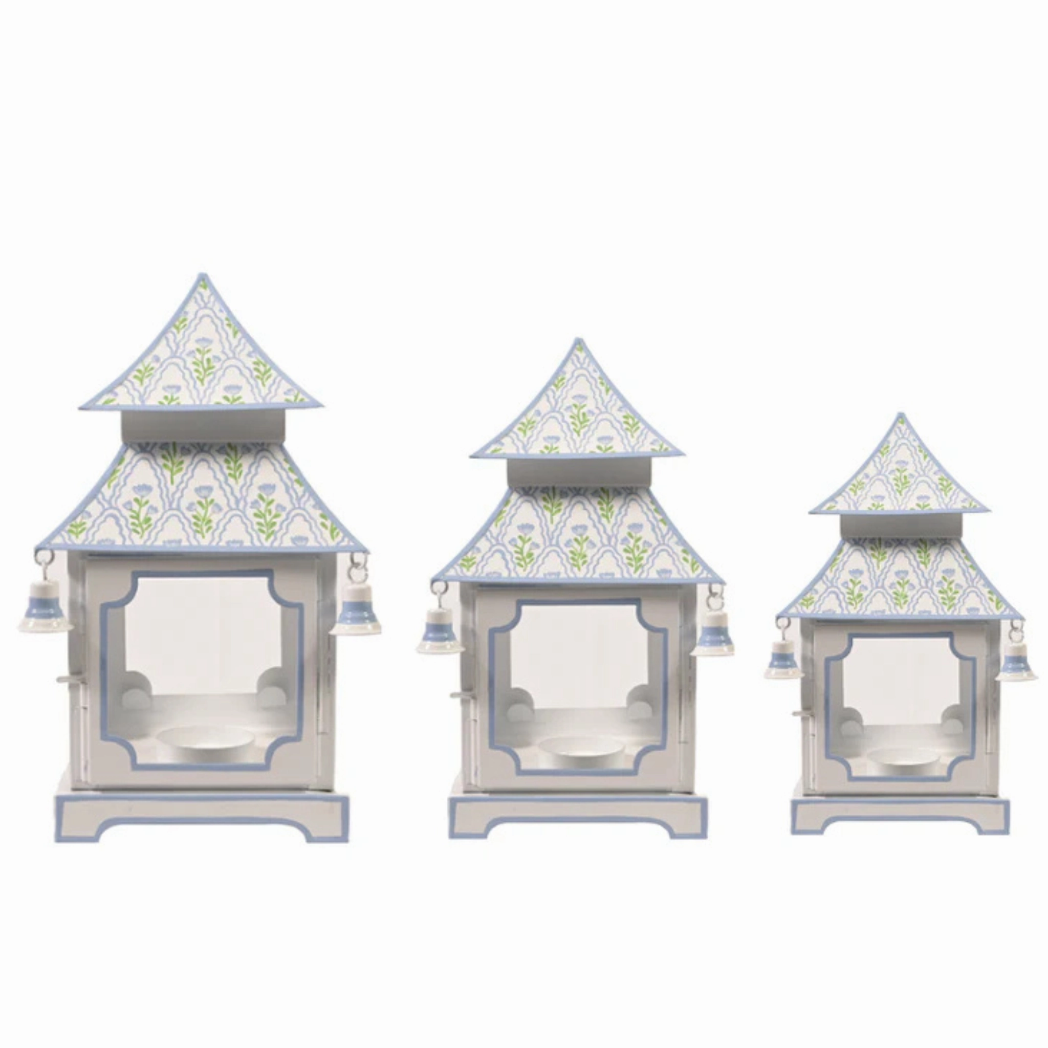 White & Lavender Tulip Pagoda Lantern