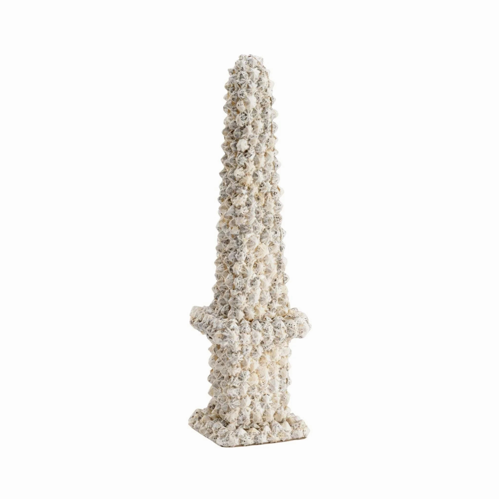 White and Black Shell Obelisk home display ornament