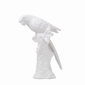 White Ceramic Parrot home display ornament