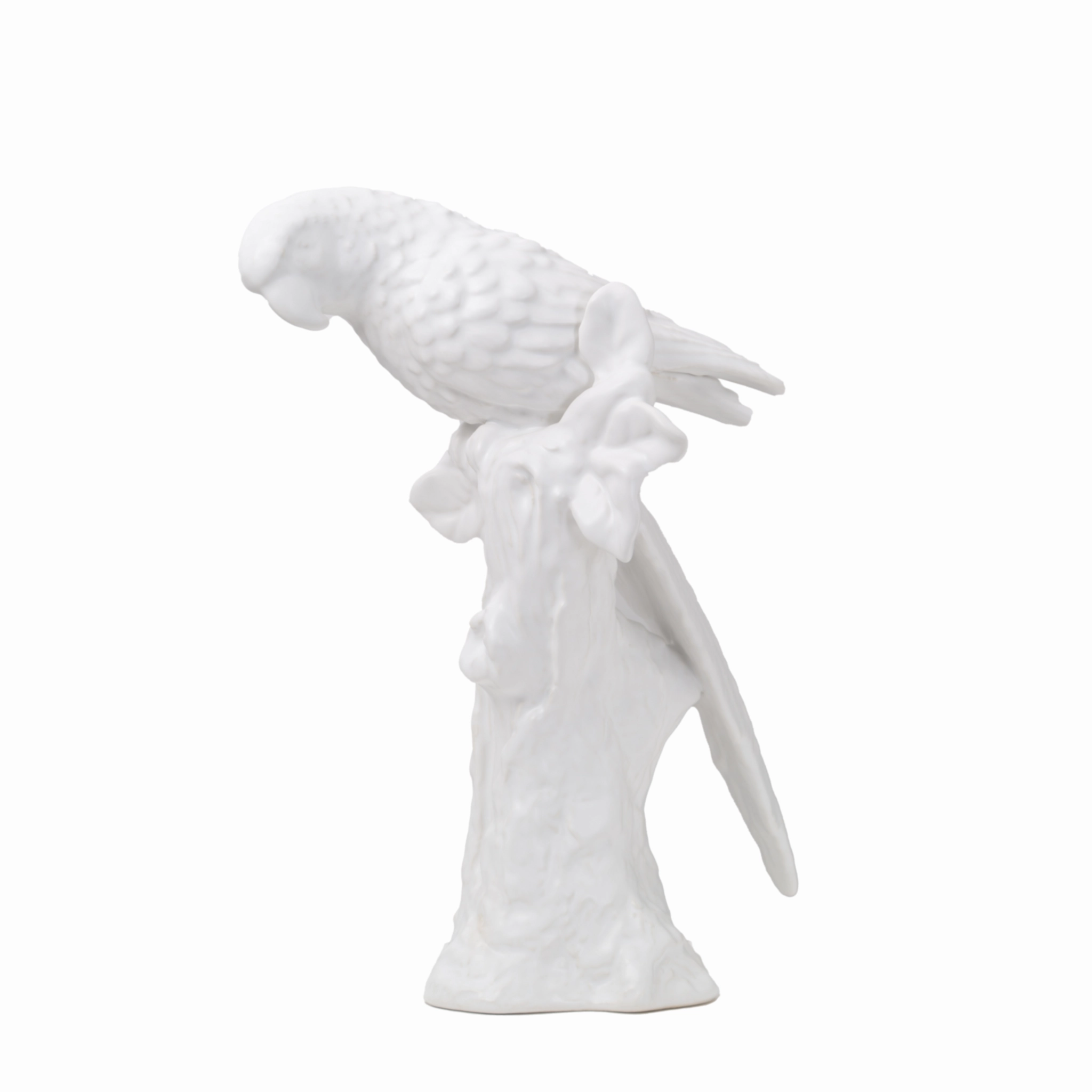 White Ceramic Parrot home display ornament