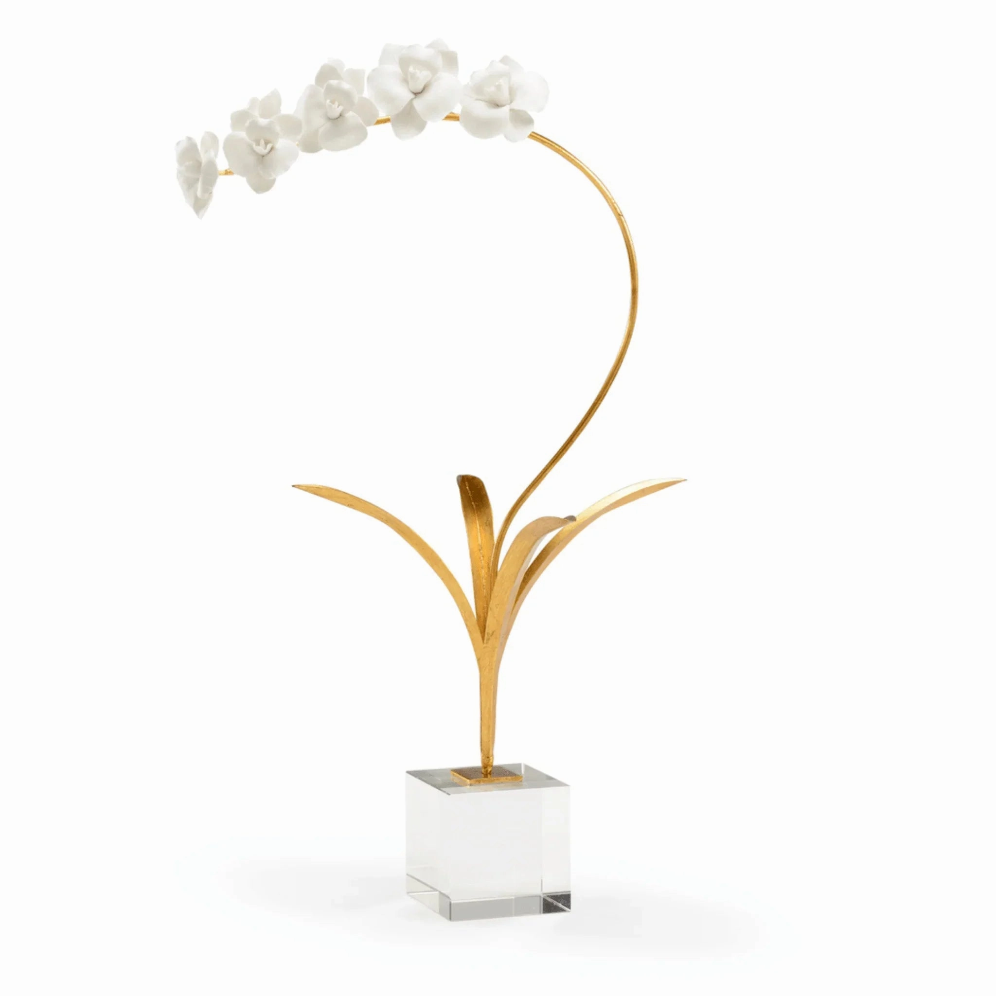 White Porcelain Orchid In Stand home display ornament