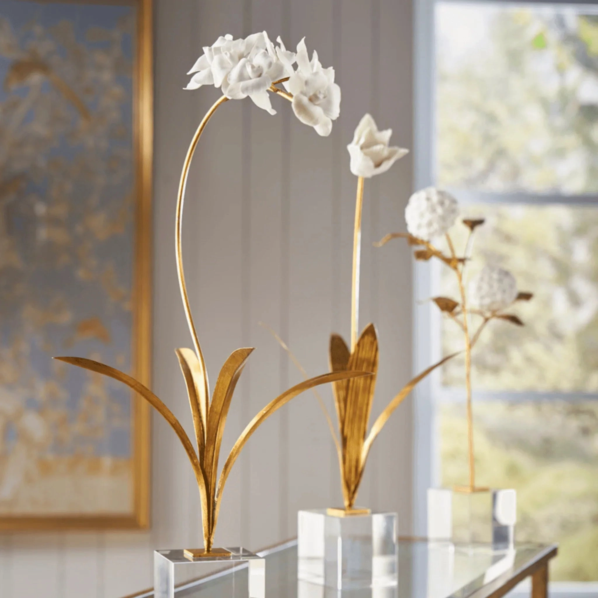 White Porcelain Orchid In Stand