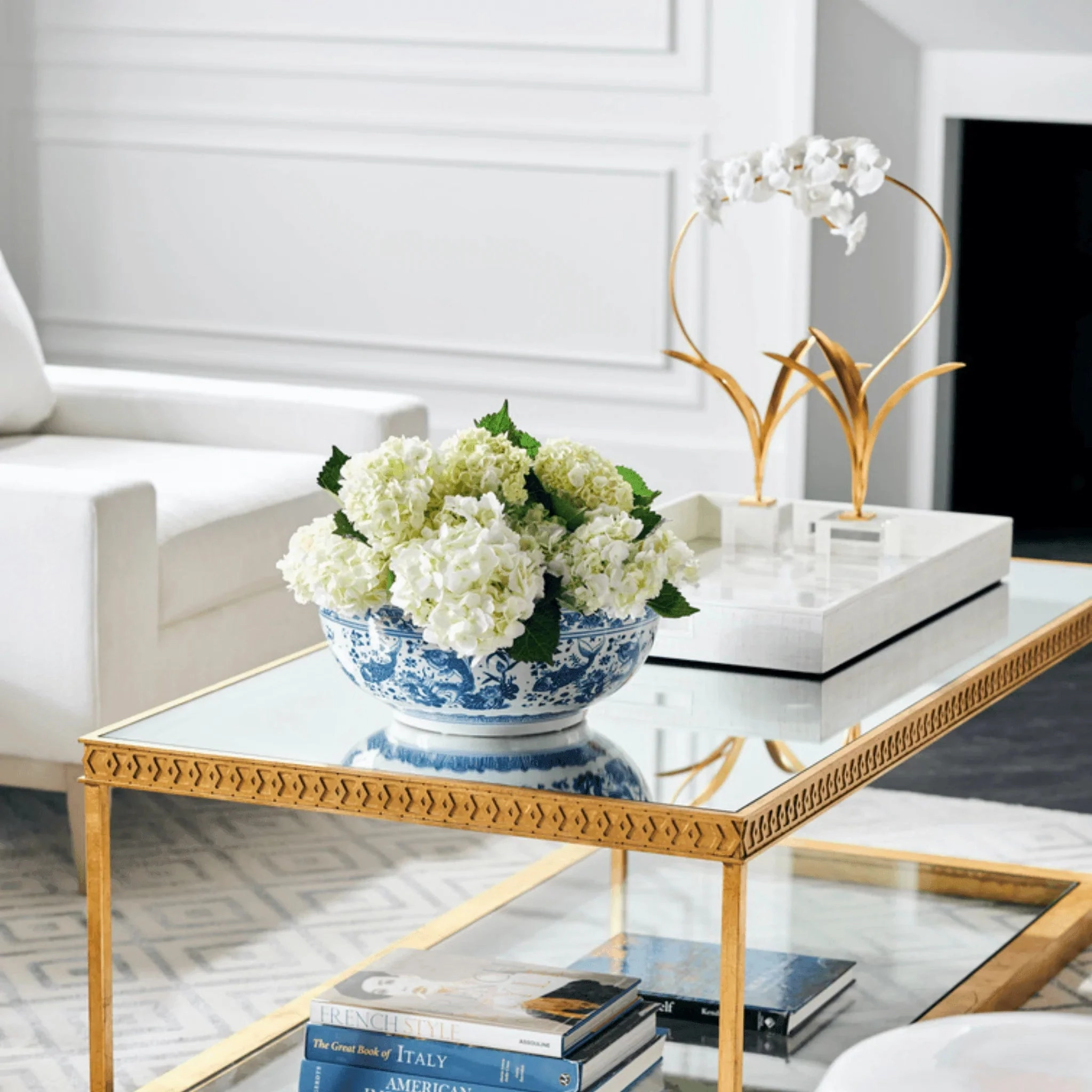 White Porcelain Orchid In Stand