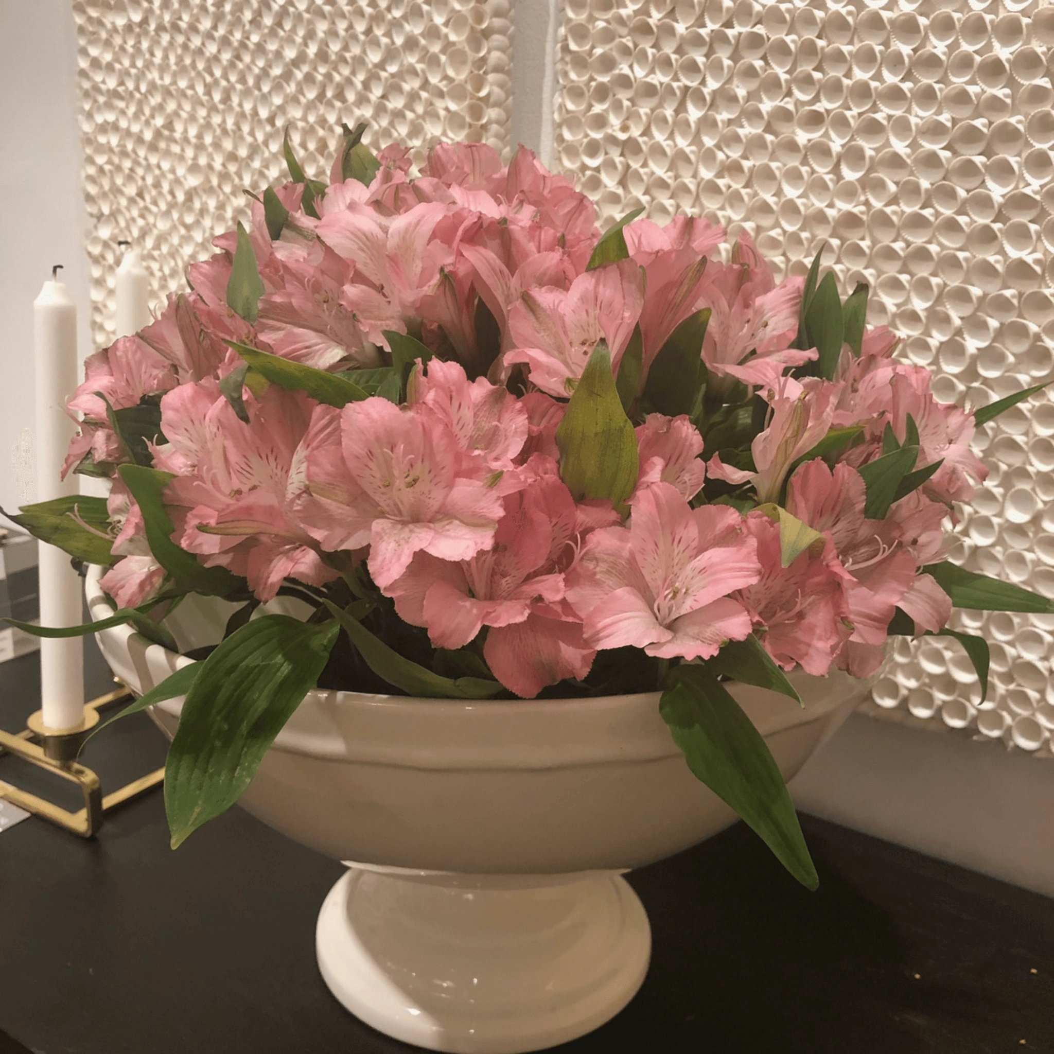 White Porcelain Pedestal Bowl Centerpiece