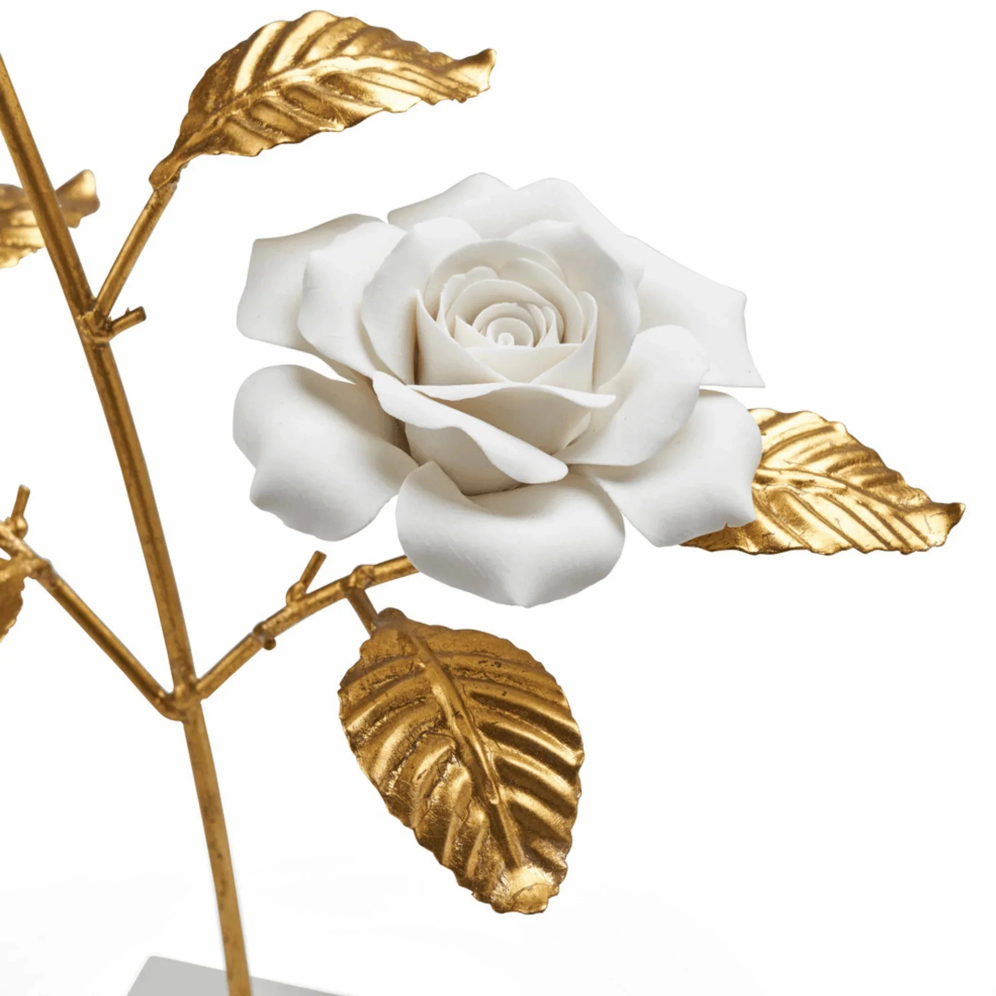 White Porcelain Rose In Stand