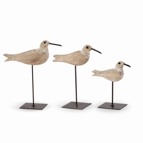Whitewashed Wood Seagull on Metal Spindle (Multiple Sizes) interior room decor