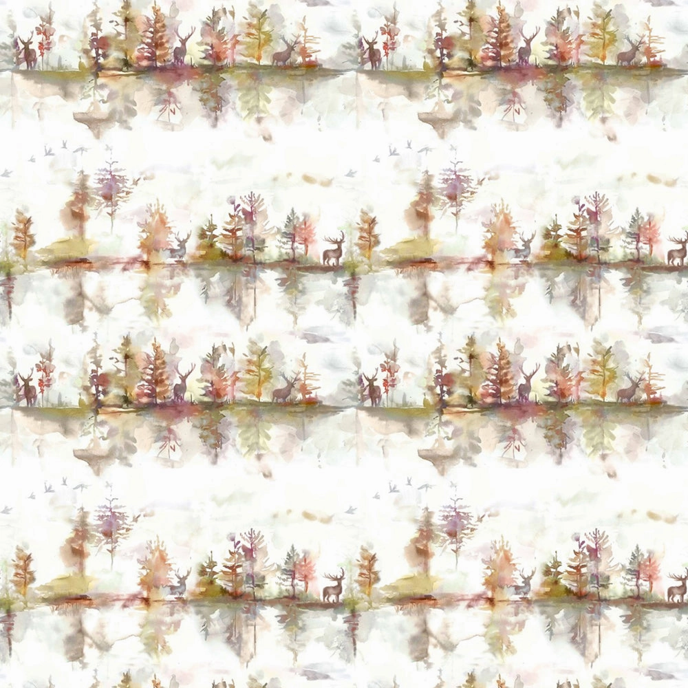 Wilderness Printed Cotton Fabric (By The Metre) Plum Cream