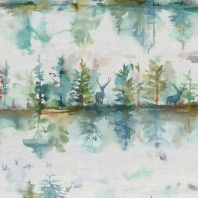 Wilderness Printed Cotton Fabric (By The Metre) Topaz Cream elegant table cloth  