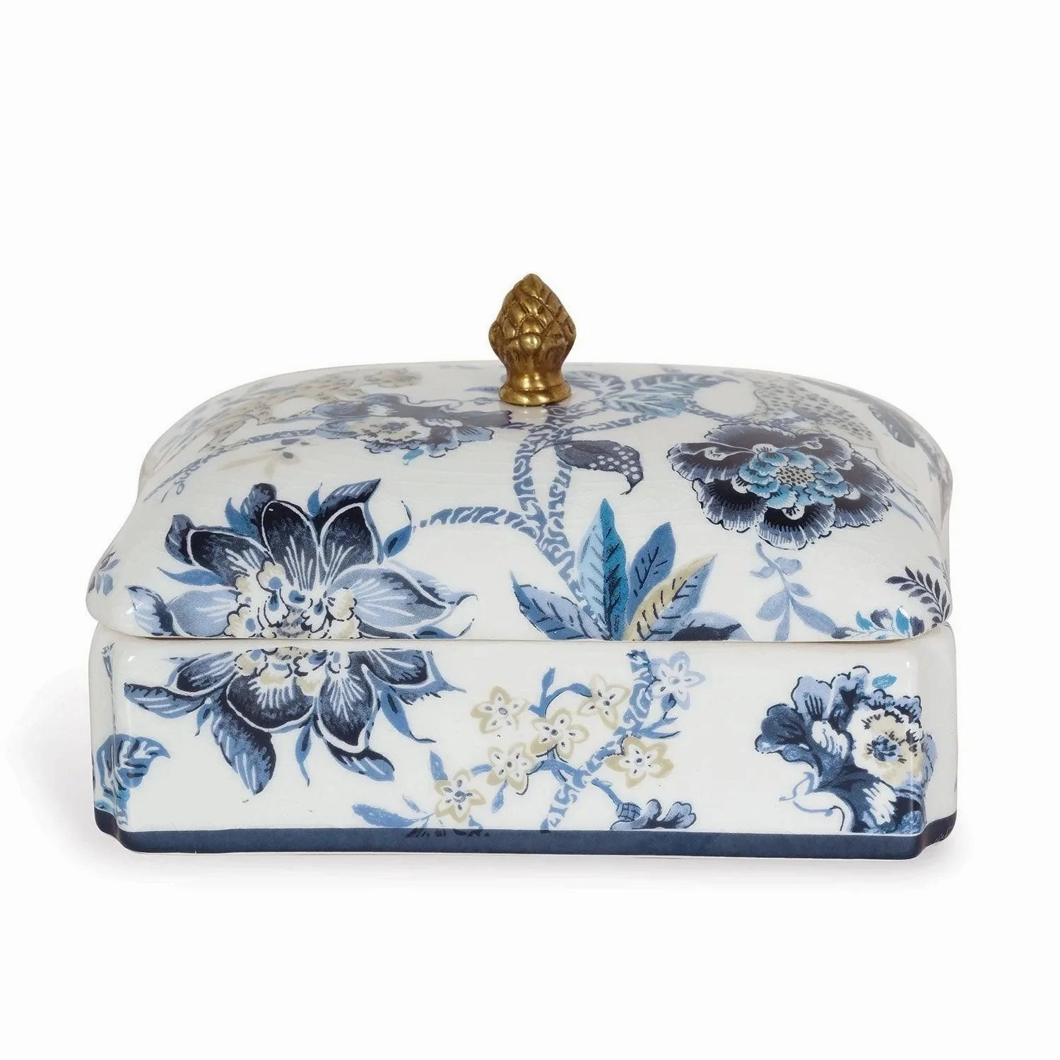 Williamsburg Collection Blue and White Floral Box