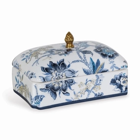 Williamsburg Collection Blue and White Floral Box home display ornament