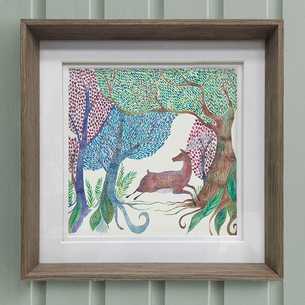 Willow Woods Framed Print Nut patterned fashion rug  