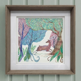 Willow Woods Framed Print Nut patterned fashion rug  