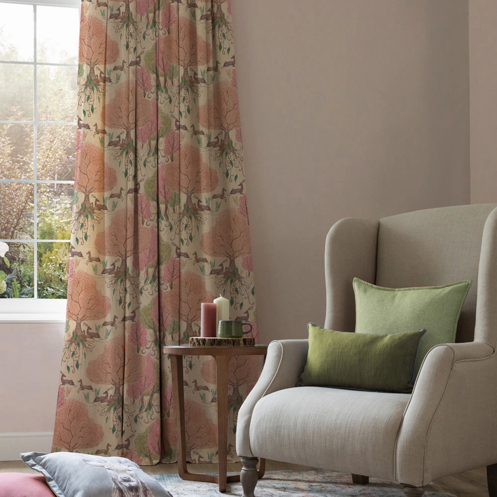 Willow Woods Printed Cotton Fabric (By The Metre) Blush