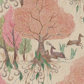Willow Woods Printed Cotton Fabric (By The Metre) Blush elegant table cloth  