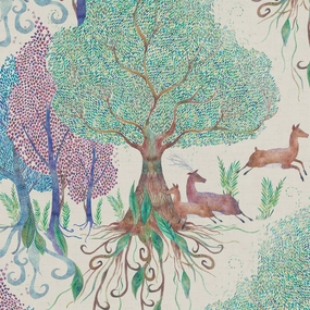 Willow Woods Printed Cotton Fabric (By The Metre) Dawn elegant table cloth  