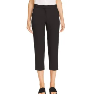 Damen-Tuxedo Streifen Capri-Cropped-Hose in Schwarz/Weiß