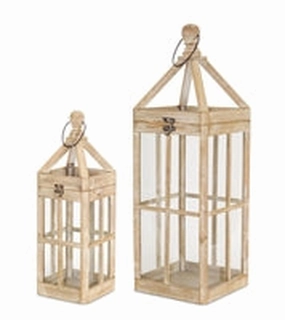 Wood & Glass Lantern (Multiple Sizes) interior room decor