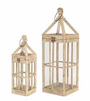 Wood & Glass Lantern (Multiple Sizes) interior room decor