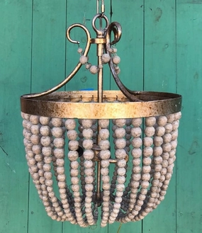 WOOD BEAD CHANDELIER interior room decor