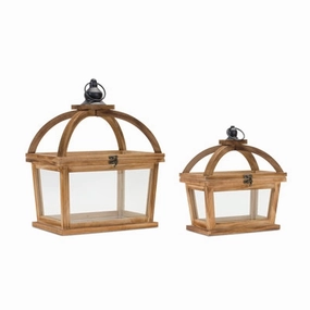 Wood/Glass Lantern (Multiple Sizes) interior room decor