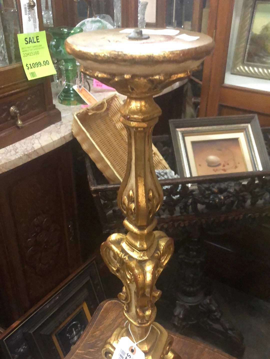 WOOD GOLD FLORENTINE LAMP