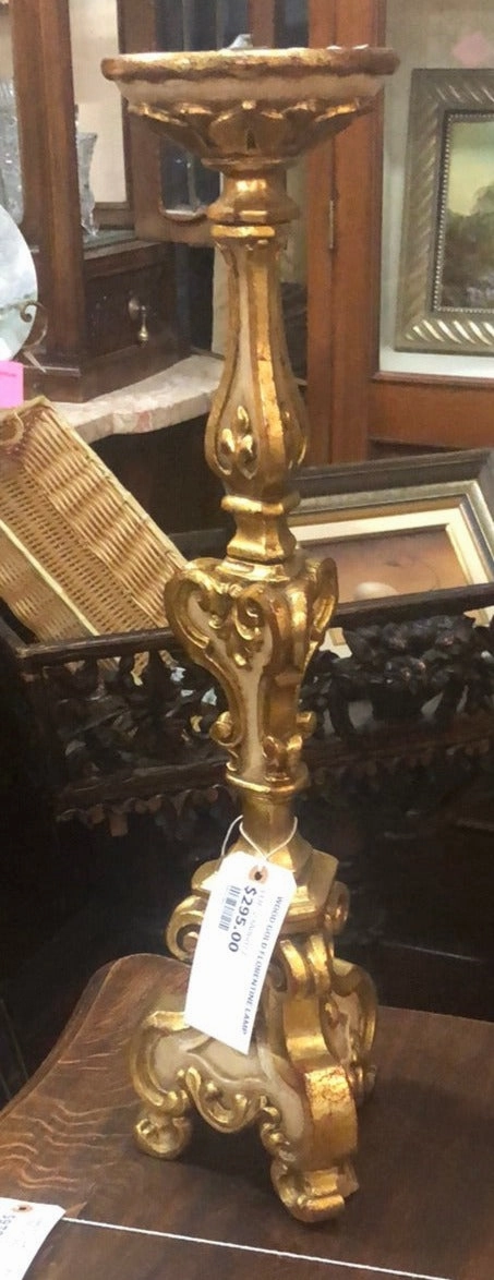 WOOD GOLD FLORENTINE LAMP