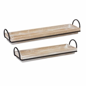 Wood/Iron Tray (Multiple Sizes) interior room decor