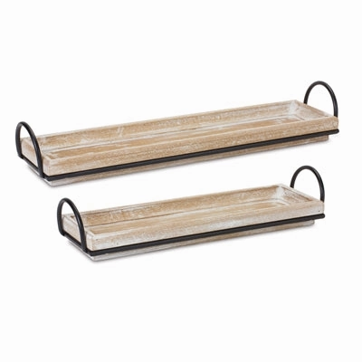 Wood/Iron Tray (Multiple Sizes) interior room decor