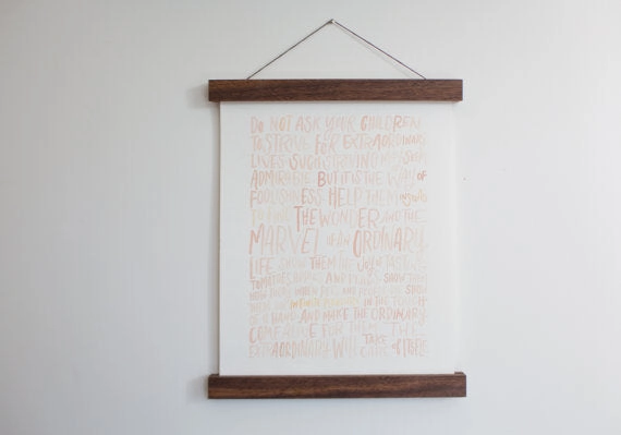 Wooden Poster Hanger - Walnut 18 inches