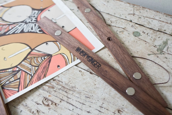 Wooden Poster Hanger - Walnut 18 inches