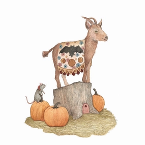 Woodland Garden: Atticus And The Pumpkins - Art Print framed wall decor