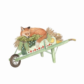 Woodland Garden: Benjamin's Wheelbarrow - Art Print framed wall decor