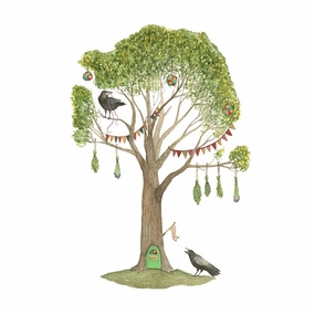 Woodland Garden: Sage Visits The Herb Tree - Art Print framed wall decor
