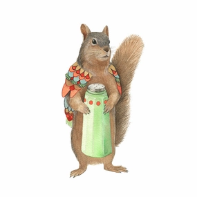 Woodland Kitchen: David the Salty Squirrel - Art Print framed wall decor